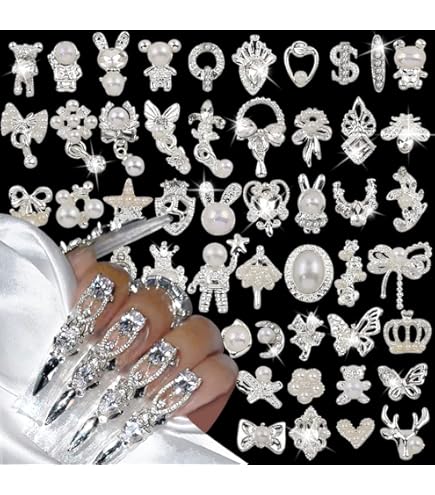 ASOMI 400 Stück Stern-Nagel-Charms Mit Pinzette – Gold & Silber, 3D-Design Für Nagelkunst & Maniküre