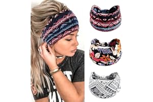 ‎YEAN Yean Haarband Damen Breit Stirnbänder Elastische Haarbänder Yoga Kopftuch Damen Sommer Bandana Haar Accessoires 3 Stück