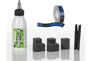 Tibhar Tischtennis-Kleber für Beläge & Tischtennis Kantenband | Kleber Set Power Clue, 100ml & Kantenband Classic *Special Edition*, 5m, 12mm | schwarz