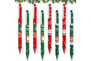 CAPGOOST Penne Natalizie, 24 Pezzi Penne a Sfera Natale, Penna a Inchiostro di Natale per Bambini, Penna Natalizia, Cancelleria Natalizia per Festa di Natalizie Bambini Regalo per Scuola, Ufficio, Casa