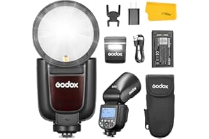 Godox V1 Pro S V1Pro-S Flash pour Sony, 2.4G TTL Speedlite pour Sony 1/8000s HSS Speedlight, 500 Flashes à Pleine Puissance, Charge par Type-C, Externe Flash pour Photographie
