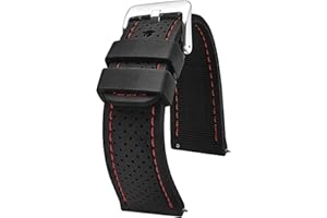 STUNNING SELECTION ALPINE Sporty Premium Soft Silicone Adjustable Watch Band - Replacement Rubber Watch Bands for Women & Men - Waterproof Quick Release Watch Straps - Compatible with Regular & Smart Watch Bands