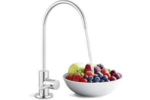 KES Lead Free Drinking Water Tap for Kitchen Sink, Water Filter Tap for Reverse Osmosis Faucet SUS304 Stainless Steel Chrome, Z504CLF-CH