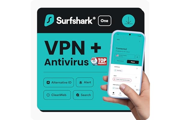 Surfshark One, VPN, Antivirus, 1 Mese, Código Digital