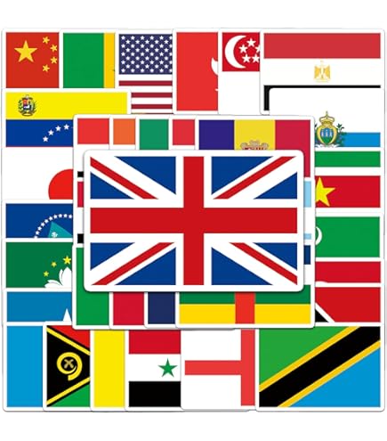 Tous Les Drapeaux Nationaux Des Autocollants Du Monde Avec Des Noms Drapeaux D'autocollants