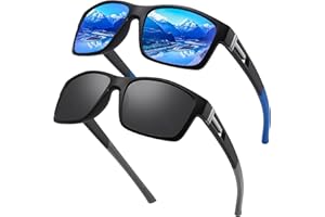 Farrobor Occhiali da sole da uomo polarizzati Occhiali sportivi 2 Paia Occhiali polarizzati Protezione UV per Uomo Donna Running Guida Pesca Sportivi Trekking