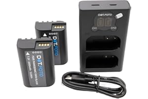Dot.Foto DMW-BLK22 Premium 2200mh Battery (2-pack) & DMW-BTC15 type Fast USB LCD Dual Charger for Panasonic Lumix DC-S5, S5II, S5IIX, GH5, GH5S, GH5II, GH6, G9II