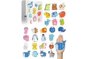 FULLWARE Large Size! Animals Shape Alphabet Magnets Puzzle Magnetic Letters for Fridge & Whiteboard, Alphabet Game Educational Toys for 2 3 4 5 6 Year Olds Toddlers Learning Toys, Gift for Boys & Girls