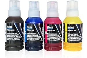 AKACA Inchiostro Sublimazione 560ML Termopressa Trasferimento su Maglietta, Tazza, Custodie per telefoni, etc, Compatibili con Epson EcoTank Supertank Stampante ET-2720 ET-2760 WF7710 ET-2850