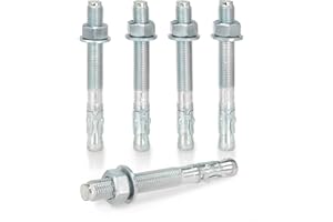 KM TRADE Bolzenanker - Schwerlastanker aus verzinktem Stahl mit ETA Zulassung, Option 7 - M16 x 200 mm, fixierbare Dicke: 85 mm - 1 Stück