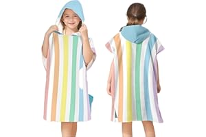 Proumhang Poncho de Surf/Baño/Piscina/Playa para Niños,Toalla de Microfibra con Capucha,Toalla de Playa con Capucha,Watersport Capucha Poncho Toallas para Niños Niñas Estilo 5 75x60cm