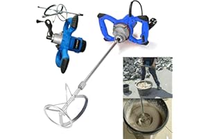 AUTOBABA Mélangeur de ciment électrique 2600W, 0-1700 r/min, Malaxeur mortier colle à 6 vitesses avec outil d'agitation à double poignée pour mélanger la peinture, le mortier,le plâtre,le mastic