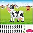 Morcheiong Pin The Tail on The Cow Party Game with 48 Tails for Farm Party Decorations Kids Birthday Party Favors Western Party Supplies