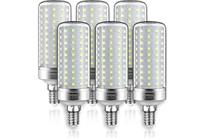 Tebio LED Argento Mais lampadine E14 25W Small Edison Screw Equivalente a 200W 2500LM Non Dimmerabile 6000K Bianco Freddo Lampadine a candela, 6 pezzi