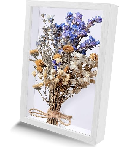 The Frame Company Radcliffe Cornice 3D In Legno Profonda - 17,8x12,7 Cm, Con Passepartout Nero Per Foto 12,7x7,6 Cm - Vera Vetro, Pannello Blu Scuro, Da Tavolo O Parete