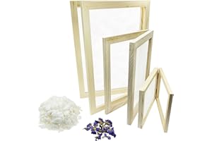 Cayway 6 Pack Holzpapierherstellung für DIY Trockenblumen Papier Handwerk, Enthalten 25 x 34CM, 19 x 25CM, 12.5 x 18CM Getrocknete Blumen Holzrahmen, Getrocknete Blumen für Bastelarbeiten