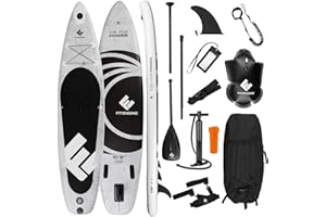 FitEngine SUP Allrounder/Racer/Junior 8' - 12'' | Set completo per tavola da stand-up paddle, con borsa acqua repellente, cover per cellulare e altro. | Qualità Drop-Stitch del marchio SUP più forte