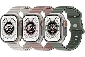 Suitisbest Ocean Pasek kompatybilny z Apple Watch 49 mm, 45 mm, 44 mm, 42 mm, 41 mm, 40 mm, 38 mm, silikonowy pasek z zapięciem zaciskowym do Apple Watch Ultra 2, Ultra, SE, Series 9/8/7/6/5/4/3/2/1