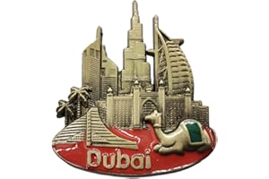 WEDARE MAGNET SOUVENIR Imán de nevera 3D de Dubai EAE, colección de metal, recuerdo de Dubái, imán de nevera de Dubái, regalo magnético, pegatina decorativa para el hogar y la cocina