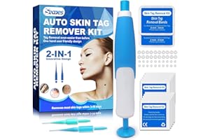 SEAAES Skin Tag Remover Kit - 2 in 1 Auto Skin Tag Removal Pen Device Wart Removal 20 Large Bands, 20 Small Bands, 10 Alcohol Pads…