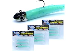 Trifyd® Fishing - Señuelo flexible XT10 de 10 cm para pesca de lucio y carnívoros, kit de 3 señuelos flexibles con 1 cabeza plomada