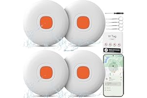 FUYAOSC Air Tag Android, 4 Smart Tag for Android Key Finder compatibile con Google Find Hub APP (Android Solo), IP68 Bluetooth Tracker per bagagli, portafoglio, valigia, animali domestici bianco