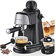 Espresso Machine Compact Coffee Machines Semi-automatic Home Espresso Machine 15Bar with Milk Frother Steam Wand 2-4 Cups Espresso Coffee Maker 800W for Making Shots Cappuccinos Lattes and Americanos