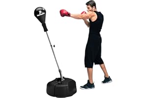 TECH TOOLS Punching Bag with Stand, Boxing Bag for Teens & Adults - Height Adjustable - Speed Bag for Training, Boxing Equipment, Stress Relief & Fitness