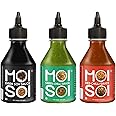 MOI SOI Dark Soy Sauce + Green Chilli Sauce + Red Chilli Sauce (Pack of 3 | 200g Each | Chinese starter Pack)