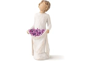 Willow Tree Figura de niña con Flores violetas, Home Deco, Enesco