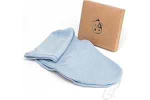 ‎MINKY MOOH Minky Mooh Stillkissenbezug für XXL Stillkissen, Seitenschläferkissen, Lagerungskissen, Bio-Baumwolle, Öko-Tex 100, weich gestrickt, kuschelig und waschbar, 190 cm Länge, blau