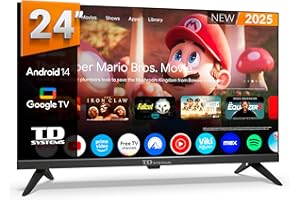 TD Systems - Smart TV 24 Pouces, Android 14 GTV, télévision TNT HD, modèle 2025, téléviseur avec 2 Ans de Garantie - PRIME24K21GLE