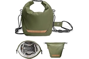 K&F CONCEPT Borsa Fotocamera, Borsa a Tracolla per Fotocamera Reflex Custodia Morbida per Macchine Fotografiche Reflex Compatta Videocamera per le donne-Verde