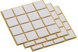Metafranc Podkładki filcowe 25 x 25 mm – samoprzylepne – białe – 45 sztuk – skuteczna ochrona mebli i krzeseł / zestaw ślizgaczy do delikatnych podłóg / ślizgaczy do krzeseł / ślizgaczy podłogowych / 644976