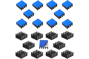 Radiator aluminiowy CTRICALVER radiatory z klejem termicznym, do chłodzenia drukarki 3D (20 szt., czarny)