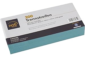 ‎PLASTOREG 200 Trennstreifen in blau, 24 x 10,5cm, gelocht, 180g/m² recycelter Karton, zum Sortieren von Dokumenten, bedruckbar