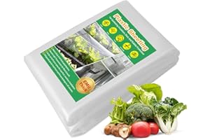 GUKULIVEL 2x10M Heavy Duty Plastic Sheeting, 6 Mil Thick Clear Polythene Sheet, Waterproof UV Resistant Film for Greenhouse Polytunnel Plant Covers, Insulation & Dust Protection