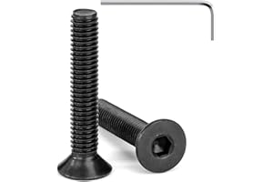 Tunejoy Viti a Testa Svasata M6 x 35 mm Nero Vite a Brugola Bulloni in Acciaio Inox A2 V2A Viti a Testa Piatta Norma DIN 7991 con Chiavi a Esagono Filettatura Completa 20 pezzi