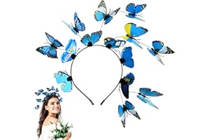 TTDCQQID Bandeau Papillon, Serre Tete Papillon Femme, Bandeau Papillon 3D, Couronne de Papillon, Accessoire De Tête Papillon Pour Fête, Serre Tete Fille, pour Carnaval,Cosplay,Mariage (Bleu)