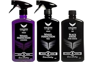 CAR GODS 54 Car Gods Alloy Wheel Cleaner & Wheel Wax Perfection with Tyre Polish Serum Kit 500ml