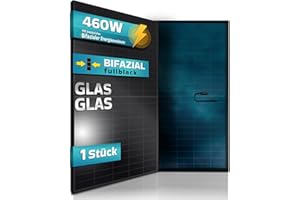 SUNNIVA® Solarmodul 460 W FULL BLACK Bifazial Glas/Glas PV Modul Solarpanel - PMax 460W Bifacial N-Type, für Balkonkraftwerk oder PV Solar Anlage
