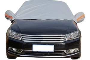 ABCFR Autoabdeckplane SUV wasserdichte Autogarage Staubdicht mit UV Schutz Autoabdeckung Autogarage Abdeckplane Autoplane Auto Halbgarage Frontscheibe Abdeckung Scheibenabdeckung Eisschutz