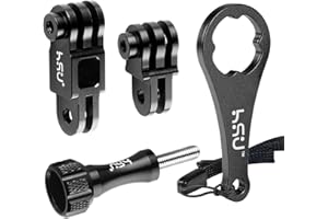 HSU Uchwyt na ramię przedłużające ze stopu aluminium do GoPro, ten sam kierunek, proste przeguby do Hero 12/11/10/9/8/7/6/5 i innych kamer sportowych (czarny)