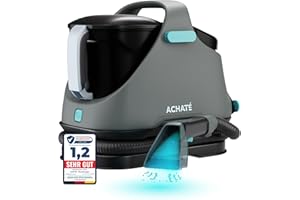 Achaté Waschsauger - Fleckenreiniger für Teppich, Sofa, Vorleger, Polster, Treppen, Auto - Leistungsstarker Teppichreiniger - Polsterreiniger Gerät 650W, 1,4L, Grau/Blau