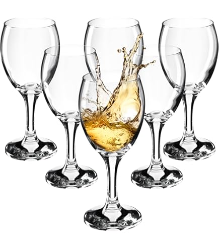 Verres à Vin Glasmark Krosno - Set De 6 Verres Rouges Laqués, 300 Ml, Pour Vin Blanc Et Rouge