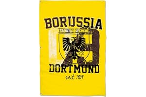 Borussia Dortmund,Hisser le drapeau avec l'emblème de la ville, Mixte Adulte, noir-jaune, 100x150cm