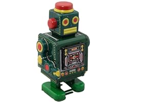 Freak Scene Robot Giocattolo - Green Robot - Robot di Latta Verde - Giocattoli da Collezione