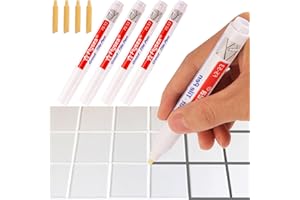 INQUIRLLY 4 Pezzi Pennarello per Fughe Piastrelle, Pennarello Fughe Bianco, Penne Riparazione per Piastrelle, Stucco per Fughe Piastrelle per Ripristino del Pavimento a Parete con Bagni e Cucina