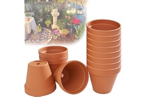 Cerkkapo 12 Stück 7 X 6 cm Terrakotta Topf,Tontöpfe Klein mit Abflussloch,Kleine Tontöpfe zum Basteln,Mini Terrakotta Tontöpfe,Wiederverwendbar Tontopf,Terracotta Blumentopf Pflanzen für Zimmer Büro