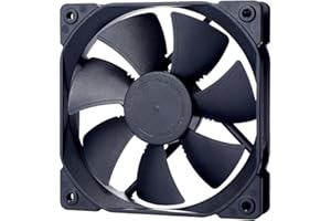 Fractal Design Dynamic X2 GP-12 PMW Computer Fan - Silent Fan - High Airflow – 120x120x25 mm – 2000RPM – FDB-Bearings – Trip Wire - Aerodynamically shaped struts - Black Edition (Single)